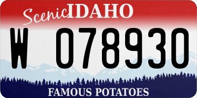 ID license plate W078930