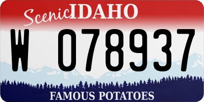 ID license plate W078937