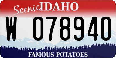 ID license plate W078940