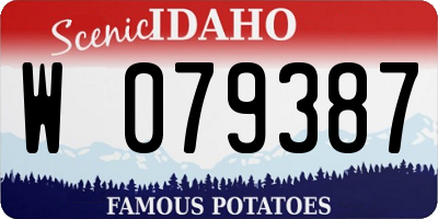 ID license plate W079387
