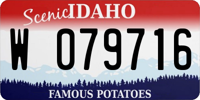 ID license plate W079716