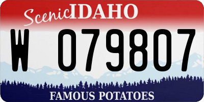 ID license plate W079807