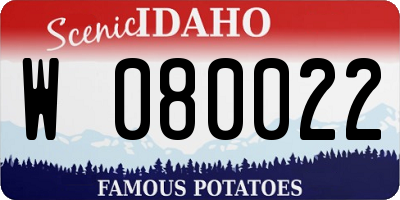 ID license plate W080022