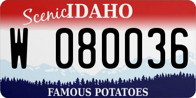 ID license plate W080036