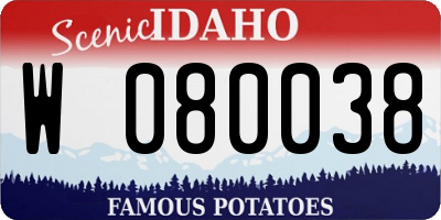 ID license plate W080038