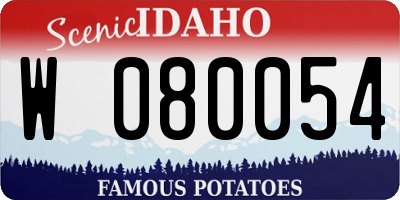 ID license plate W080054