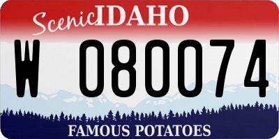 ID license plate W080074