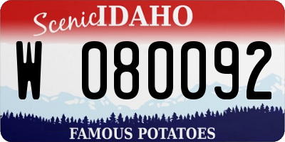 ID license plate W080092