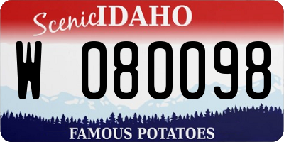 ID license plate W080098