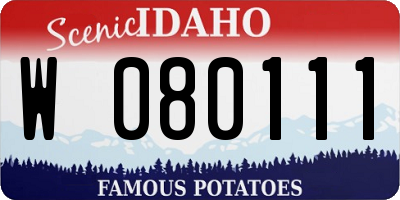 ID license plate W080111