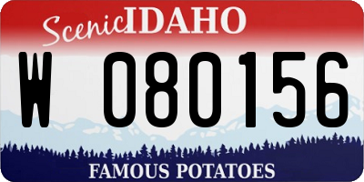 ID license plate W080156