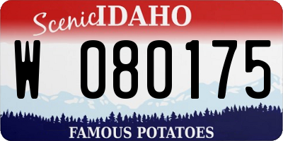 ID license plate W080175