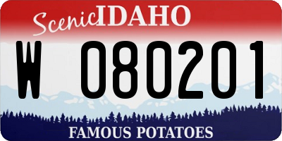 ID license plate W080201