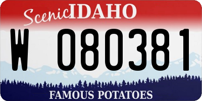 ID license plate W080381