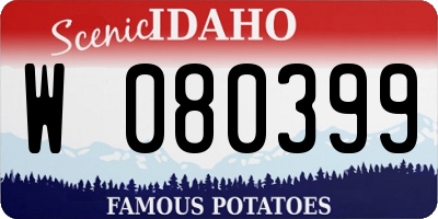 ID license plate W080399