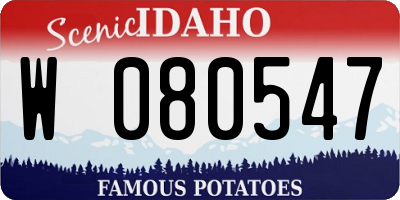 ID license plate W080547