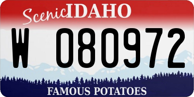 ID license plate W080972