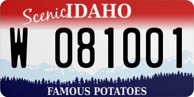 ID license plate W081001