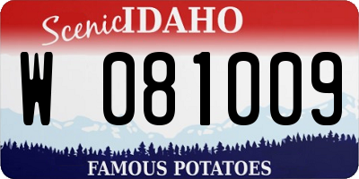ID license plate W081009