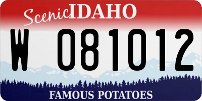 ID license plate W081012