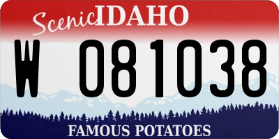 ID license plate W081038