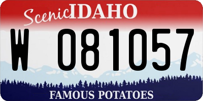 ID license plate W081057