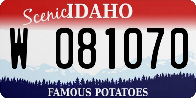 ID license plate W081070