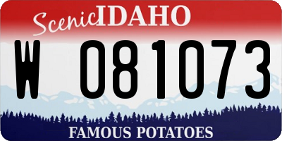 ID license plate W081073
