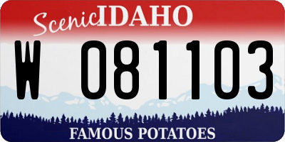 ID license plate W081103