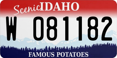 ID license plate W081182