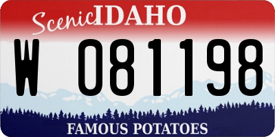 ID license plate W081198