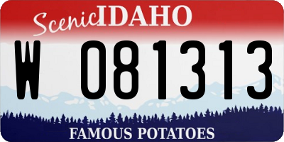 ID license plate W081313
