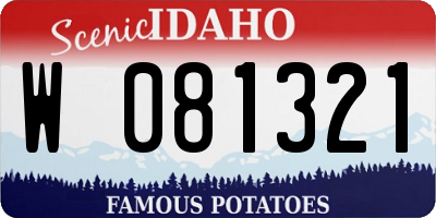ID license plate W081321