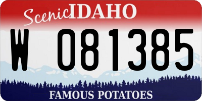 ID license plate W081385