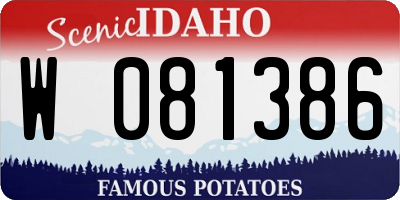 ID license plate W081386