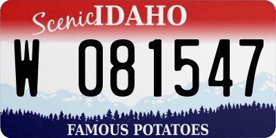 ID license plate W081547