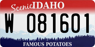 ID license plate W081601