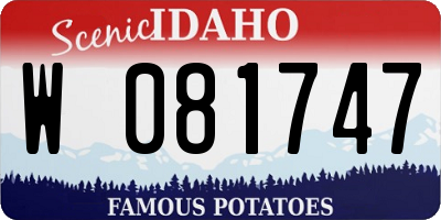 ID license plate W081747