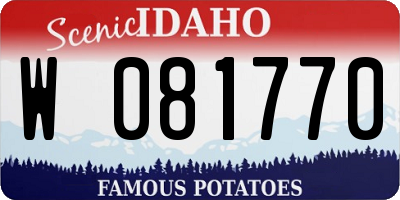 ID license plate W081770
