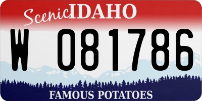 ID license plate W081786