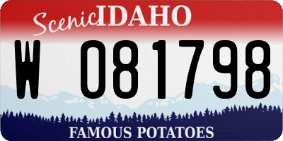 ID license plate W081798