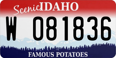 ID license plate W081836