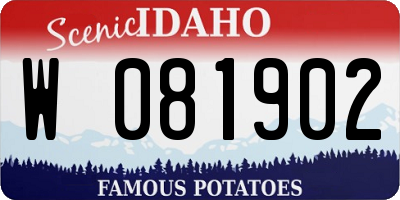 ID license plate W081902