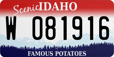 ID license plate W081916