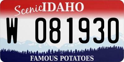 ID license plate W081930