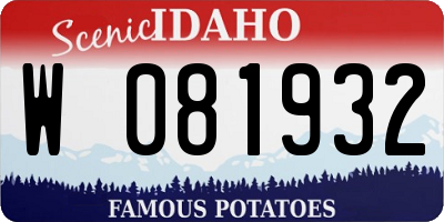 ID license plate W081932