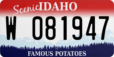 ID license plate W081947