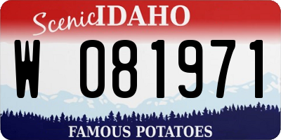 ID license plate W081971