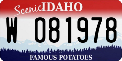 ID license plate W081978