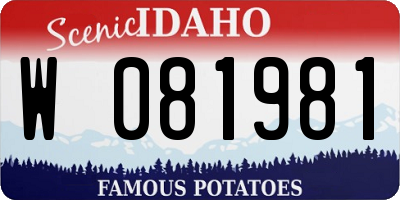ID license plate W081981
